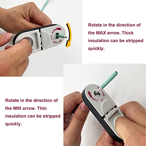 GROWORD Universal Network Wire Stripping Tool for Cat5e, Cat 6, Cat 6a, Cat7, Cat 8 - Professional Coaxial Cable Stripper, And Cutters - Utp, Stp, Sftp Pocket Cable Stripper Tool（White）