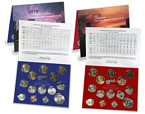 2010 P, D U.S. Mint - 28 Coin Uncirculated Set with CoA Uncirculated