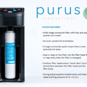 Purus Innovations Countertop Water System, Tri-Temp, Self-Cleaning with Smartchill*, for Home or Small Office. Features Patented ThermaRinse/SmartChill Technology..*Requires Drain Connection