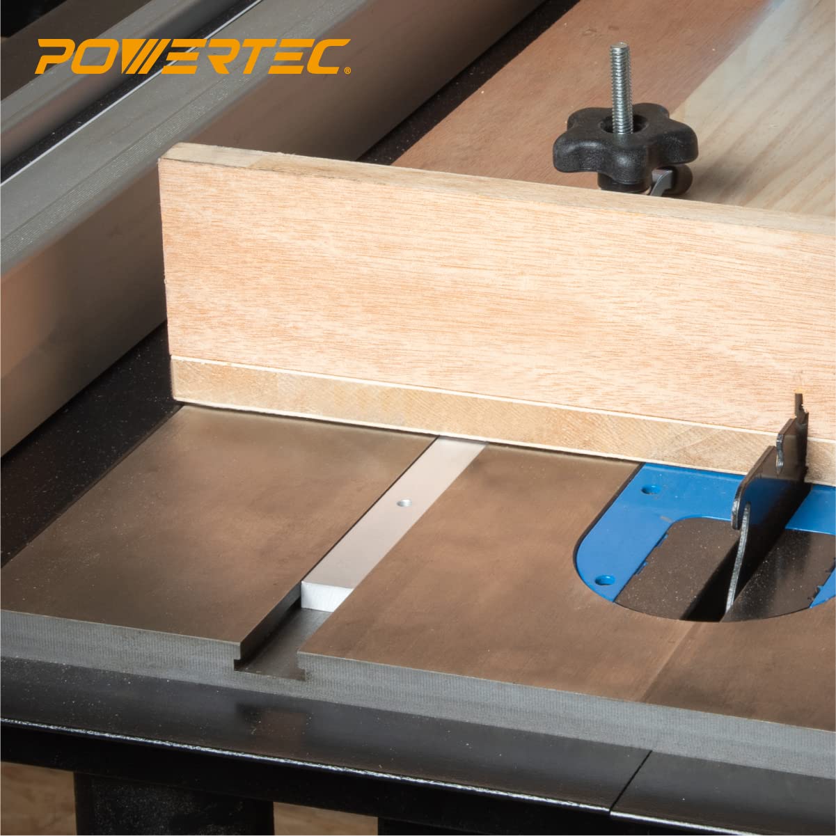 POWERTEC 71144-P2 30-Inch Miter Bar for any Standard 3/4" x 3/8" Miter Slot, Crosscut Sled for Table Saw, Router Table, Band Saw, 2PK