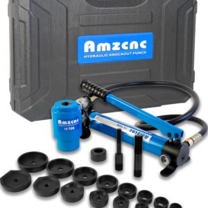 AMZCNC Hydraulic Knockout Punch Electrical Conduit Hole Cutter Set KO Tool Kit 1/2 to 4 inch (15T(1/2"-4"))