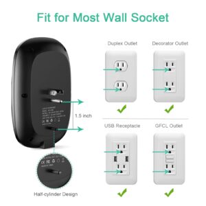 AOLDHYY 6 Outlet Extender, KPSTEK Multi Plug Splitter with 3 USB Charging Ports (3.4A Total), Wall Surge Protector for Home and Office, Dorm Essentials, Black