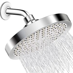 bansa rose shower head, high pressure shower heads chrome plated exterior with adjustable ball joint rain shower head for bathroom luxury shower-6 inch(2.5 gpm)