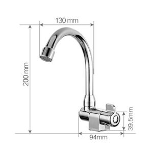 Folding Faucet, 360 Degree Rotation RV Caravan Camper Faucet, Durable Marine Camping Single Handle Faucet Cold Water Tap for Kitchen, Caravan, Yacht, Bathroom(Silver)