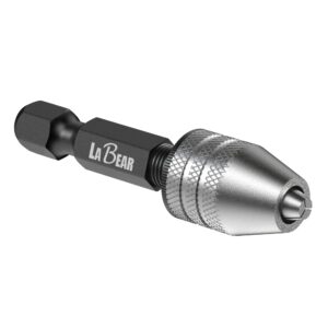 LABEAR - Drill Chuck Keyless Mini Adapter ¼ Inch Hex Shank | 0.3-3.2mm Capacity for Micro Drill Bits For Cordless Screwdrivers, Drills, and Power DIY Tools