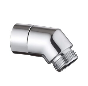 carvedexquisitely modern copper showerhead elbow adapter, 135 degree chrome, g1/2" female and male