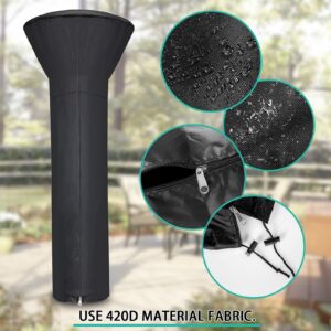 Shieldo Patio Heater Covers Waterproof with Zipper Outdoor Heater Cover Heavy Duty Tear-Proof, Anti-Snow, Wind-Resistant Dust-Proof Cover for Patio Heater 89"x 33"x 27"