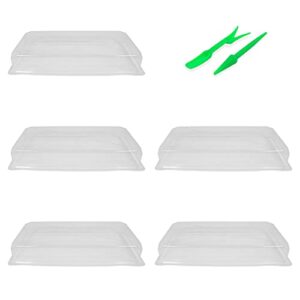 Mopalo 5 Pack of 3.5" Extra Strength 10x20 Humidity Domes for 1020 Trays - Clear Plastic Propagation Domes Fit Most Standard 10x20 Seedling Trays - Germination Trays are NOT Included…