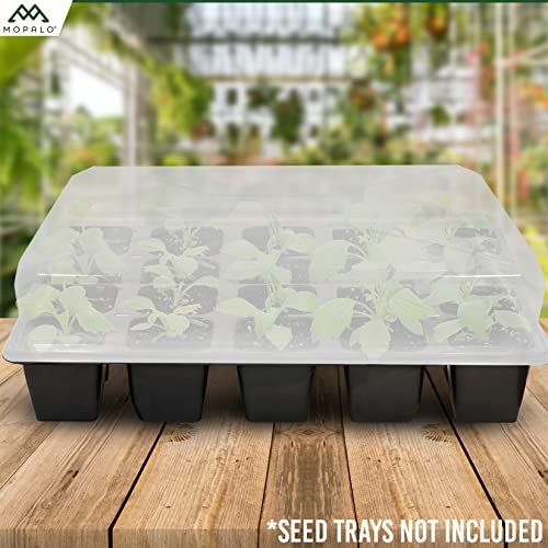 Mopalo 5 Pack of 3.5" Extra Strength 10x20 Humidity Domes for 1020 Trays - Clear Plastic Propagation Domes Fit Most Standard 10x20 Seedling Trays - Germination Trays are NOT Included…