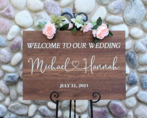 wedding welcome sign-personalized entrance sign for wedding guests