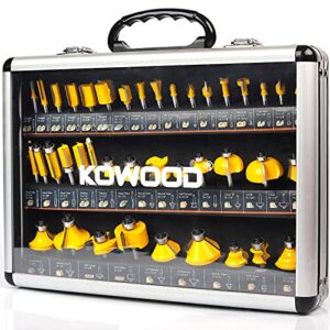 kowood router bits set of 40 pieces, 1/4 inch shank, 40a expert router bit kit.