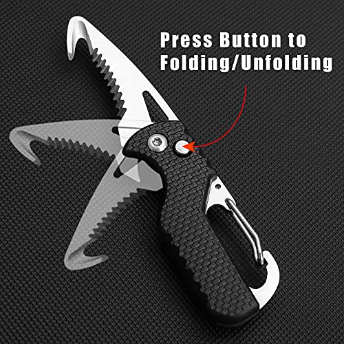 ITOKEY EDC Pocket Folding Knife, 2 Pack Small Keychain Knives, Box Seatbelt Cutter, Rescue EDC Gadget, Key Chains for Women Men Everyday Carry