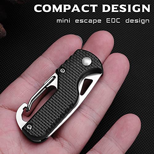 ITOKEY EDC Pocket Folding Knife, 2 Pack Small Keychain Knives, Box Seatbelt Cutter, Rescue EDC Gadget, Key Chains for Women Men Everyday Carry