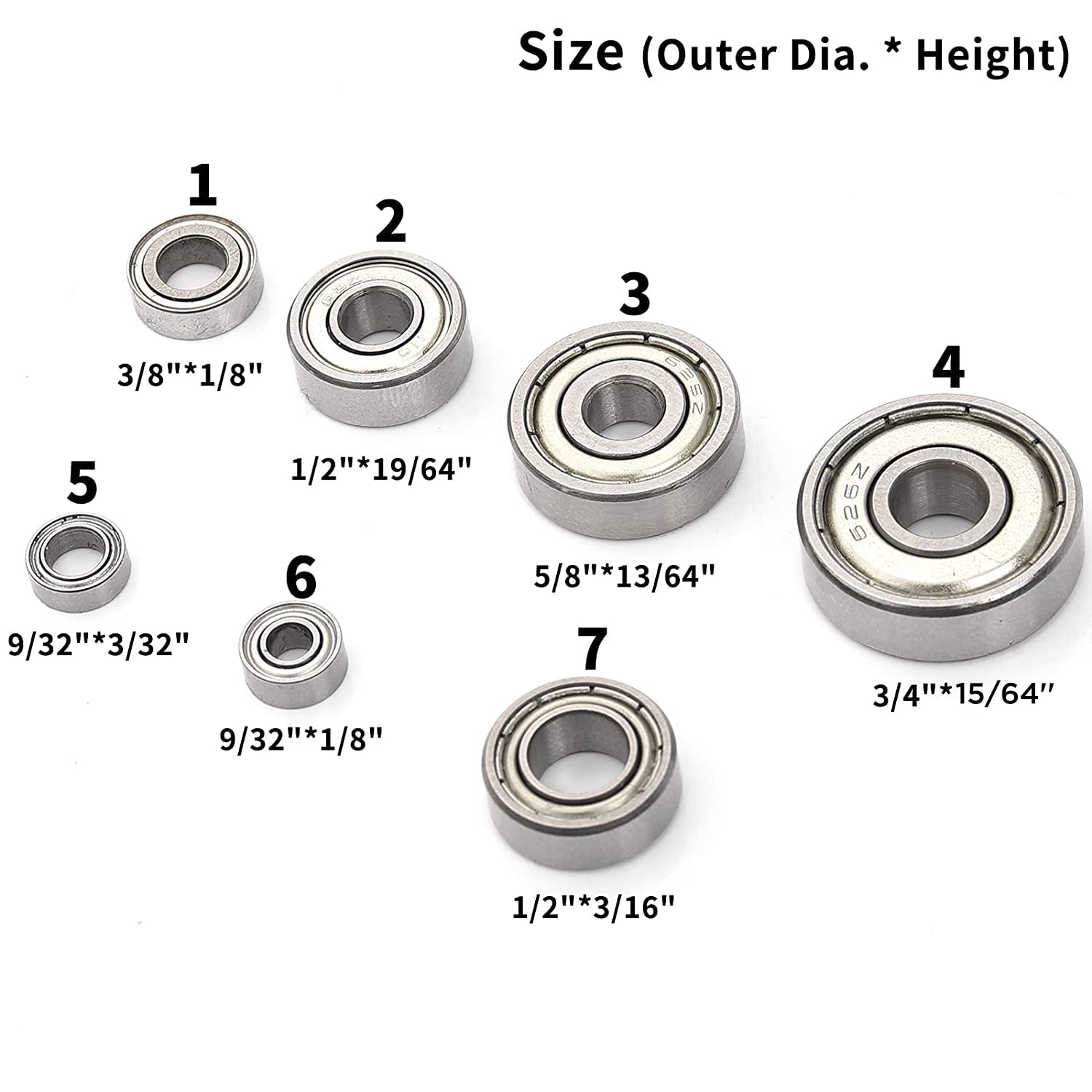 KOWOOD 24 Pieces Router bit Bearing Replacement Set KA-001 (for: 12B 12P 15M 15Plus 24A 24X(B) 35B 40A 70A)