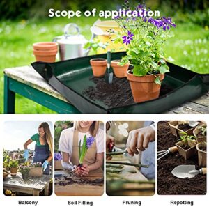 AvoKor 2PCS Gardening Mat Foldable Plant Mat Square Waterproof Gardening Mat Transplanting Plant Repotting Mat for Indoor Bonsai Succulent Plant Care (Dark Green，26.7 x 26.7 in) (Dark Green)