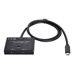 chenyang cy pd 8k@30hz 100w 10gbps usb-c type-c bi-direction switch mst 1 to 2 hub support video data