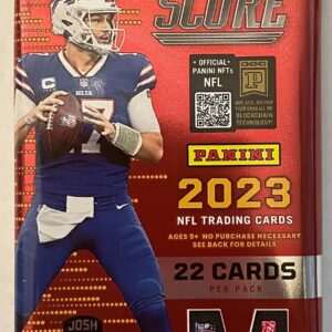 NEW 2023 Panini SCORE Football Cards (3) THREE FACTORY SEALED PACKs w/ 22 Cards Per Pack - 66 CARDS - Plus Novelty Mahomes Card Pictured