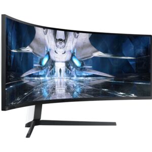 samsung 49" odyssey neo g9 series g95na 4k uhd curved gaming monitor, 240hz, 1ms, mini led display, g-sync and freesync premium pro, ls49ag952nnxza, white & black