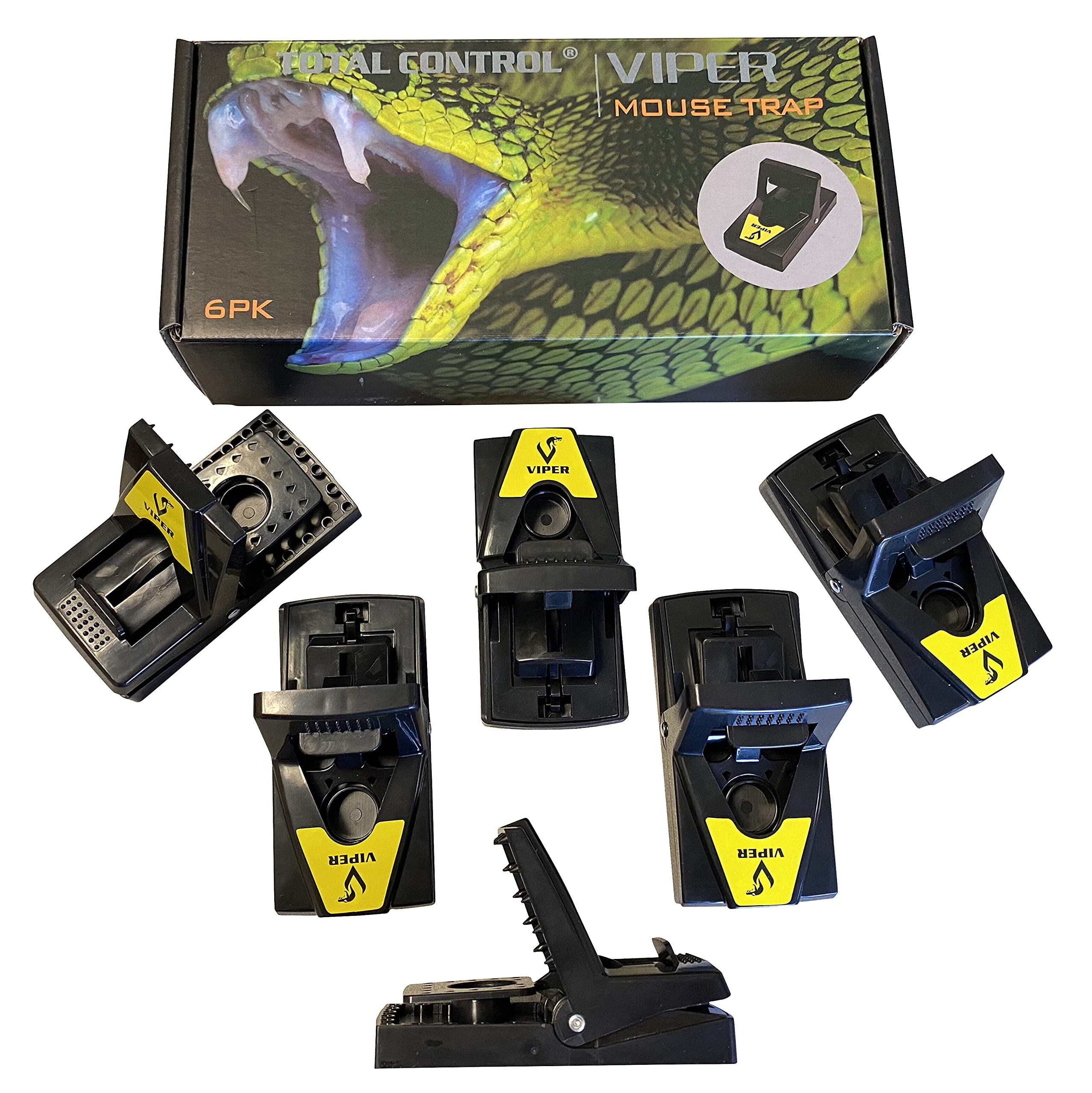 Viper Mouse Traps Lightning Fast Snap Trap, Premium Disposable or Reusable Mouse Traps (Viper Mouse Trap - 6 Pack)