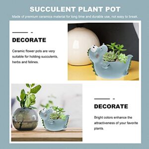 Cabilock 1pc Flowerpot Small Containers Decorative Planter Plant Pots Indoor Animal Plant Pot Indoor Pots for Plants Flower Pots for Indoor Plants Vase Pearlescent Ceramics Seedling Pot