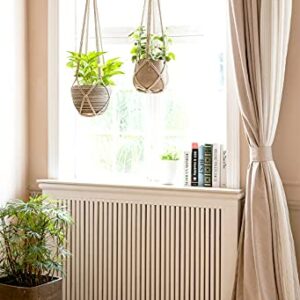 Dahey Macrame Plant Hanger Indoor Hanging Planter Basket Handmade Woven Cotton Rope Flower Pot Decorative Crochet Plant Holder Stand for Boho Home Decor No Tassels,35 Inch,Set of 2