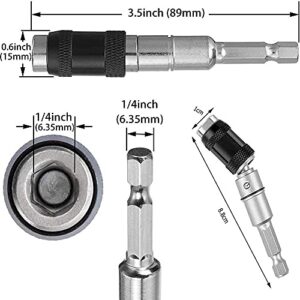 MXiiXM® Flexible Drill Bit Extension Pivot Bit Holder Set, 3Pcs Drill Bit Holder and 2Pcs Hex Pivoting Bit Tip Holder with Ring, Flexible Magnetic Screwdriver Bit for Tight Spaces or Corners