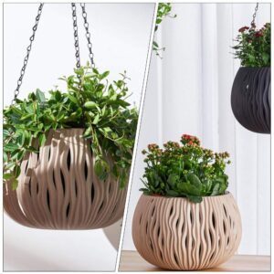 Happyyami Flowerpot Hanging Planter Natural Pot for Plants Garden planters and pots Plant Pot for Hanging Plant Wall Plant Holder Outdoor Hanging Basket Plant Hanger Ivy League Plastic vase