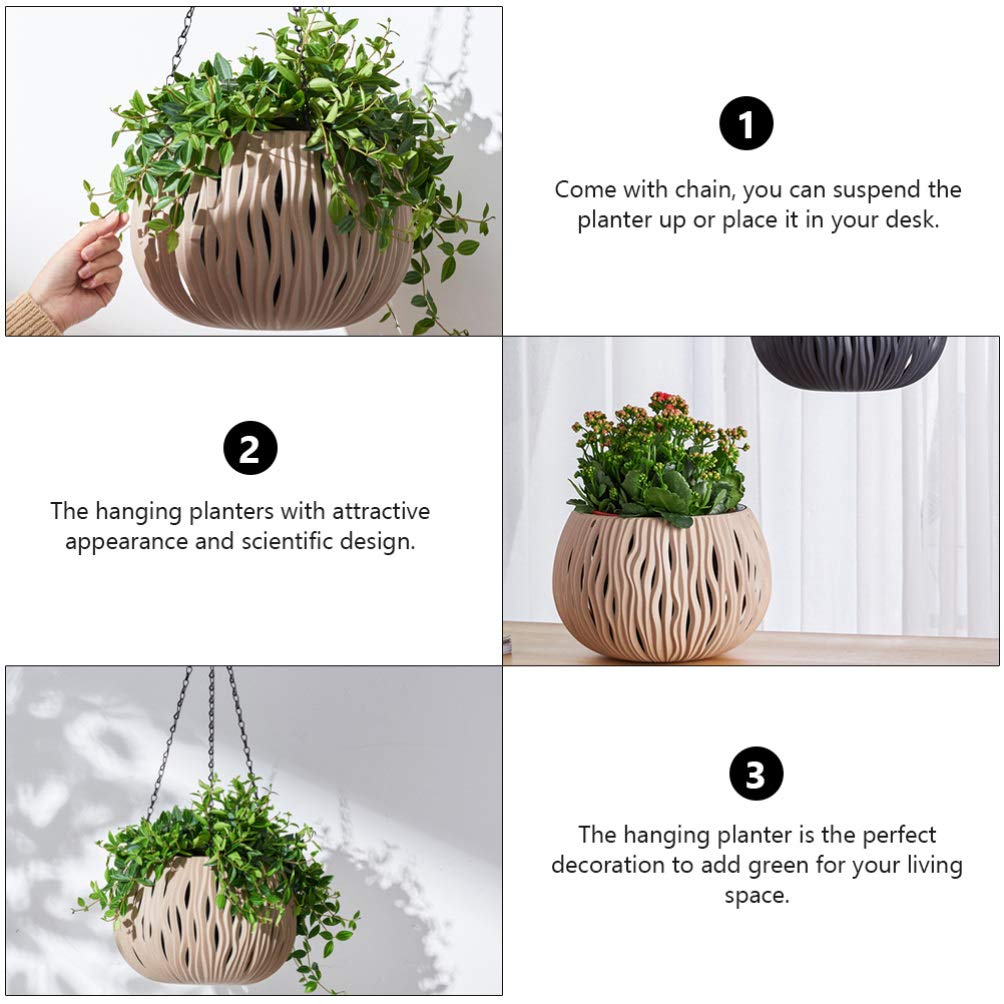 Happyyami Flowerpot Hanging Planter Natural Pot for Plants Garden planters and pots Plant Pot for Hanging Plant Wall Plant Holder Outdoor Hanging Basket Plant Hanger Ivy League Plastic vase