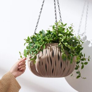 Happyyami Flowerpot Hanging Planter Natural Pot for Plants Garden planters and pots Plant Pot for Hanging Plant Wall Plant Holder Outdoor Hanging Basket Plant Hanger Ivy League Plastic vase