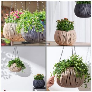 Happyyami Flowerpot Hanging Planter Natural Pot for Plants Garden planters and pots Plant Pot for Hanging Plant Wall Plant Holder Outdoor Hanging Basket Plant Hanger Ivy League Plastic vase