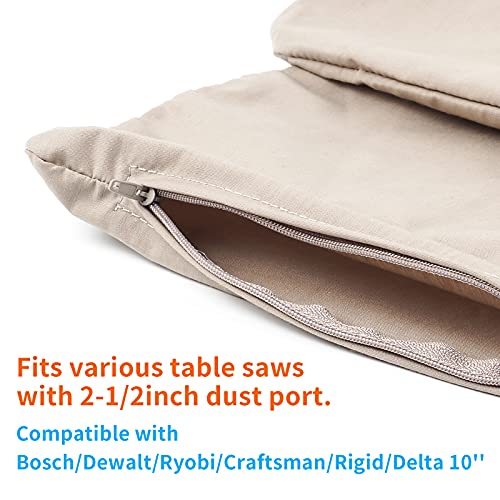 Table Saw Dust Collector Bag for Bosch/Rigid/Ryobi/DeWalt/Kobalt/Skilsaw/Craftsman/Porter/Cable/Delta/Makita/Metabo 10" TableSaws | Universal 2.5" inch Dust Port (1 Pack)