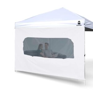 mordenape sunshade sidewall with window for 10x10 pop up canopy, instant canopy sunwall, 1 pack (10 x 10, white)