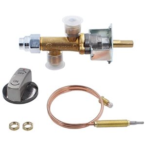 MCAMPAS 50,000 BTU Low Pressure LPG Propane Gas Flame Failure Safety Control Valve Kit with Thermocouple for Outdoor Gas Firepit .Fireplace. Heater