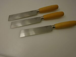 dexter usa set of (3) r murphy usa #5 square point rubber knives, wood handles 5 swru utility, multi use fixed blade craft knife