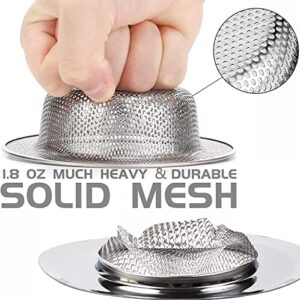 Hot Product Recommendation 2 Pack Kitchen Sink Strainer,4.5 inches Large Wide Rim,Germany 304 Stainless Steel Sink Drain Strainer with Handle Sink Stopper,Basket Strainer