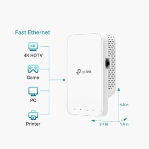 TP-Link AC1200 WiFi Range Extender (RE330), Covers Up to 1500 Sq.ft and 25 Devices, Dual Band Wireless Signal Booster, Internet Repeater, 1 Ethernet Port, White