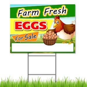 fresh eggs for sale sign - 18 x 24 double sided coroplast large eggs for sale sign - farm fresh/we sell eggs sign outdoor yard