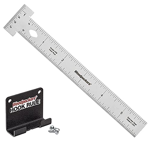 Woodpeckers Hook Rule with Rack-It, 6 Inch, Precision Rulers for Woodworking, Carpentry