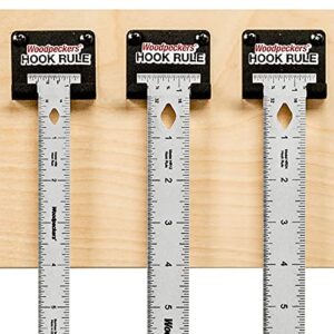 Woodpeckers Hook Rule with Rack-It, 6 Inch, Precision Rulers for Woodworking, Carpentry