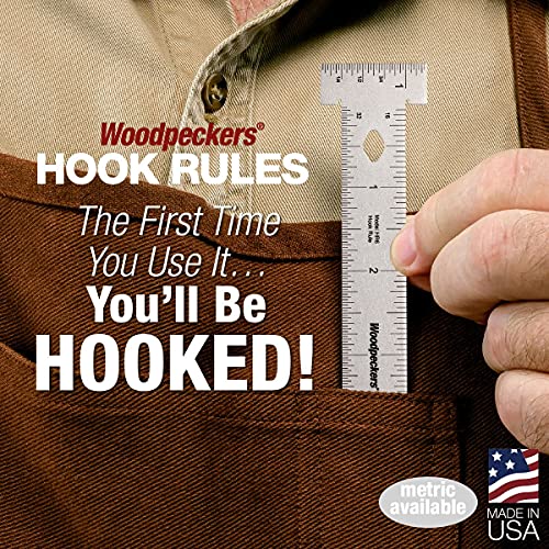 Woodpeckers Hook Rule with Rack-It, 6 Inch, Precision Rulers for Woodworking, Carpentry