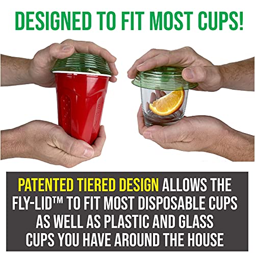 Billy-Bob Fly Lid - Turn Almost Any Cup Into A Fly Trap. Indoor and Outdoor Use - 3 Lids per Pack, 6 Lids Total