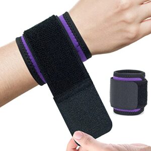 wrist brace, 2 pack wrist wraps for carpal tunnel for women. wrist support for weightlifting/fitness/sports/pain relief. highly elastic, adjustable, flexible, comfortable and multi-functional, violet
