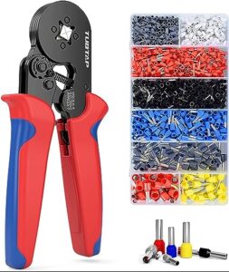 tubtap ferrule crimping tool kit - with 1200pcs wire ferrules - terminal crimper for electricians [awg 23-7]- wire ferrule kit for wire-end ferrules, 0.25-10 mm²