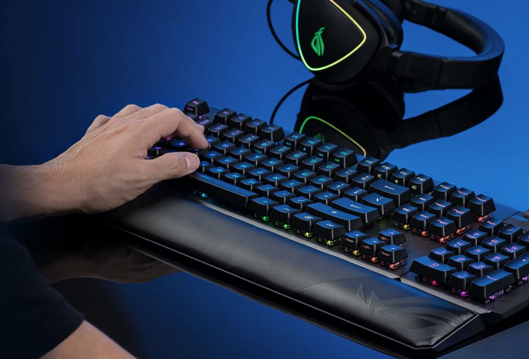 ASUS ROG Claymore II Wireless Modular Gaming Mechanical Keyboard (ROG RX Blue Switches, detachable numpad & wrist rest for TKL 80%/100%, Aura Sync, media controls, fast charge, USB 2.0 Passthrough)