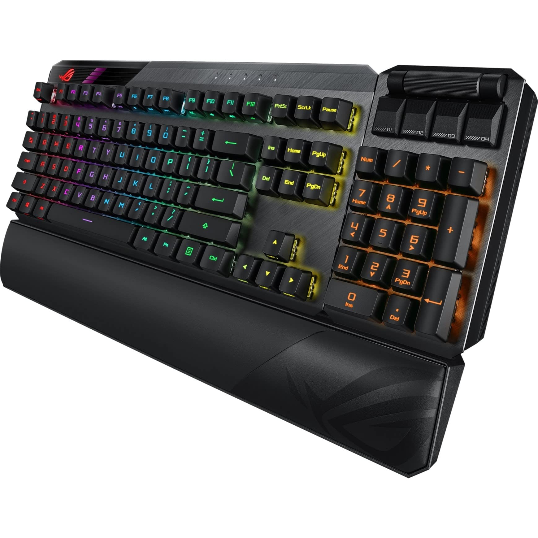 ASUS ROG Claymore II Wireless Modular Gaming Mechanical Keyboard (ROG RX Blue Switches, detachable numpad & wrist rest for TKL 80%/100%, Aura Sync, media controls, fast charge, USB 2.0 Passthrough)