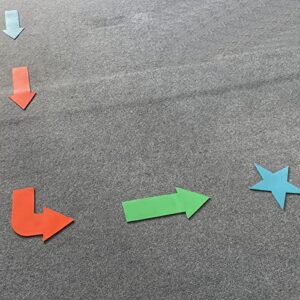 Eco Walker Colorful Star Arrow Spot Marker Non-Slip Directional Carpet Marker for Training Agility, Kids Classroom Activity, Gym, Sport, Home (Arrow)