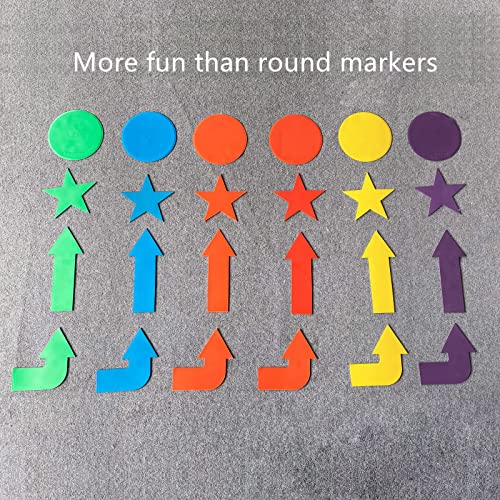 Eco Walker Colorful Star Arrow Spot Marker Non-Slip Directional Carpet Marker for Training Agility, Kids Classroom Activity, Gym, Sport, Home (Arrow)