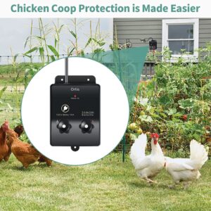 Electric Fence Energizer, Ortis 2-Mile/ 8 Acres Electric Fence Controller for Dogs, Livestock, Squirrels, Used for Gardens, Chicken Coops, 0.1 Joule