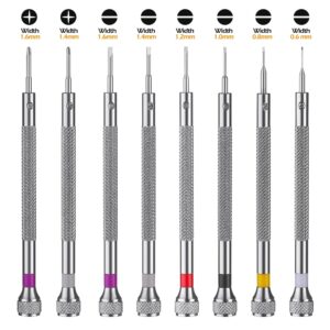 8PCS Professional Screwdriver Set, VAKOGAL Micro Precision Screwdriver Kit 0.6-1.6mm, 8 Extra Replace Blades for Watch Repair, Eyeglasses Repair, Jewelry Work, Electronics Repair