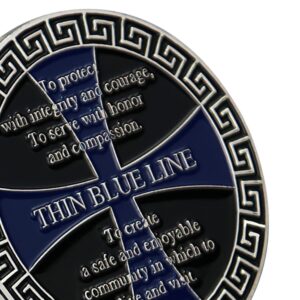 LBL United States Police Officer Challenge Coin Thin Blue Line Collection